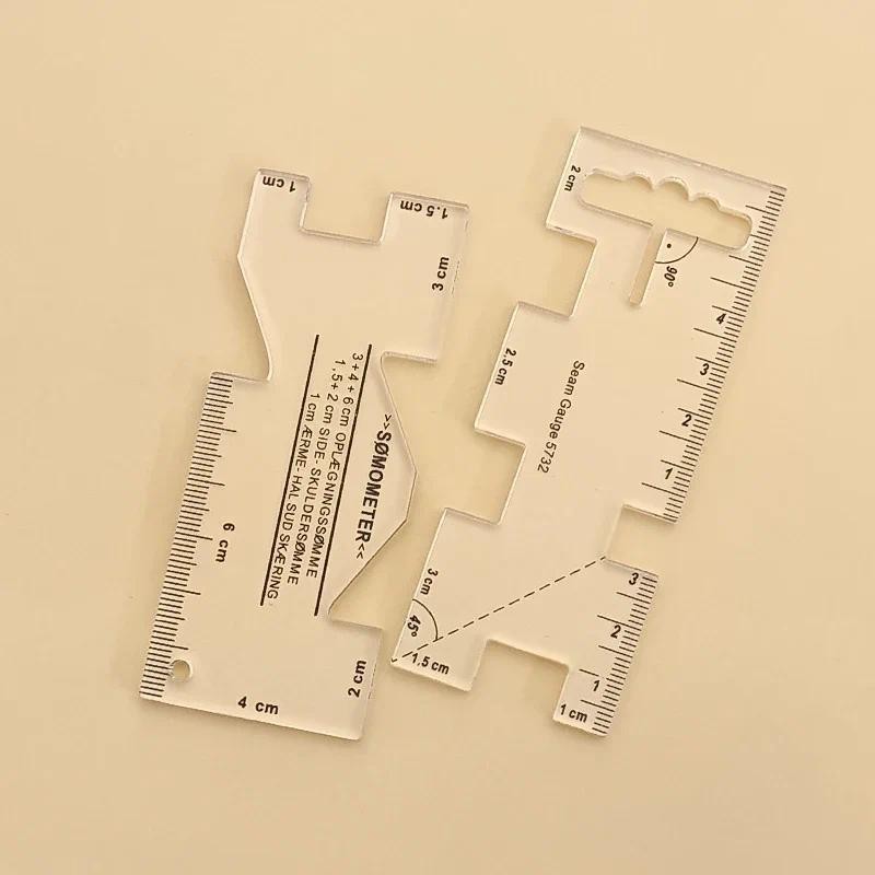 

2/1pcs Precision Seam Measuring Gauge Acrylic Quilting Ruler Template Sewing Ruler DIY Patchwork Sewing Craft Accessories Tools