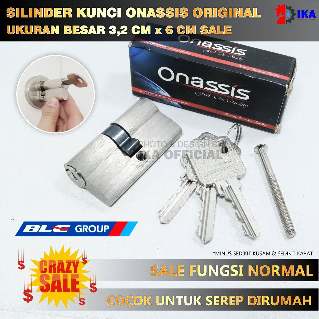 CRAZY SALE CYLINDER ONASSIS 60MM COMP / Kunci Onassis / Cylinder Kunci 60 mm / CYLINDER SILINDER KUN
