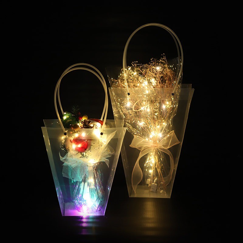 

Tas Bunga Transparan Plastik Mika OPP Flower Bag Hampers Bag Transparan Segitiga Square U15