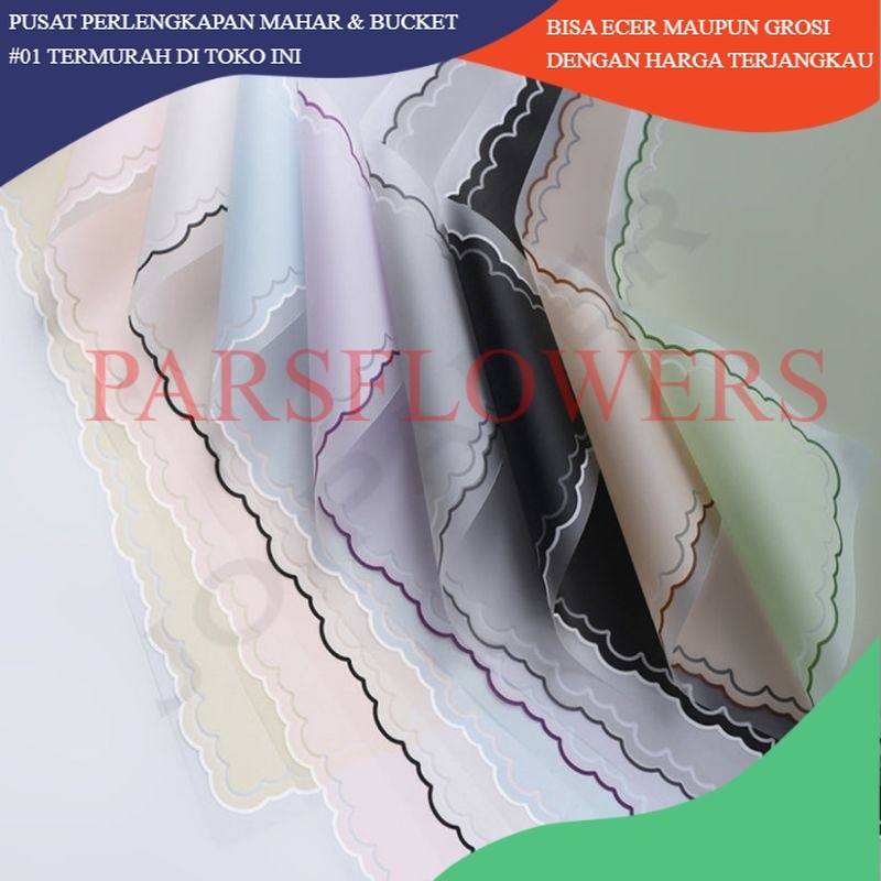 

PARSFLOWERS Cloud Kertas Bunga Paper Buket Motif Frame List Awan Cloud Kado Transparan Florist Cellophane