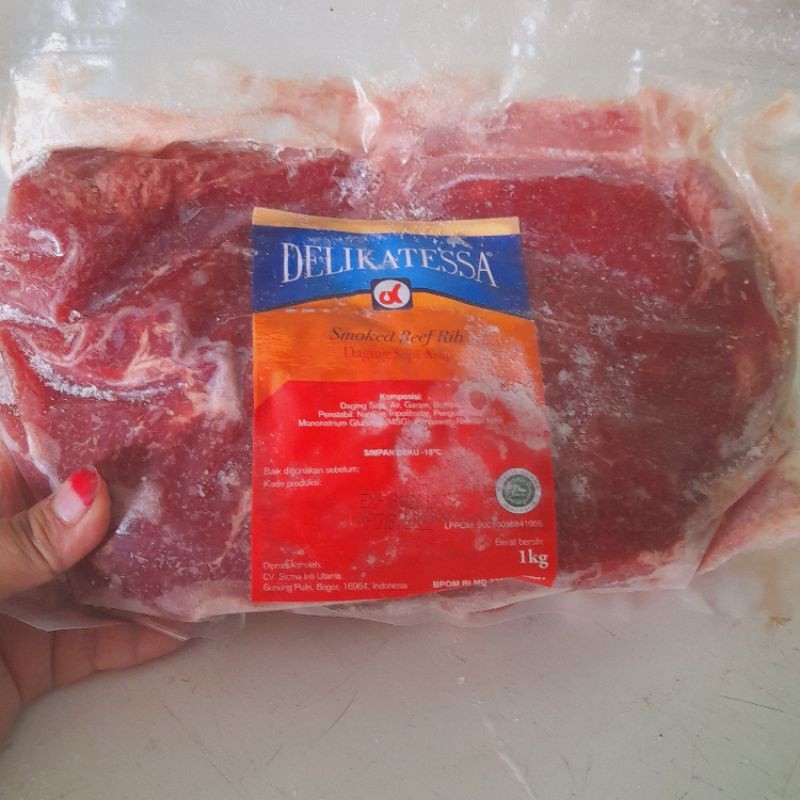 

DELIKATESA Slice marinasi daging asap low fat delikatessa 1kg Halal