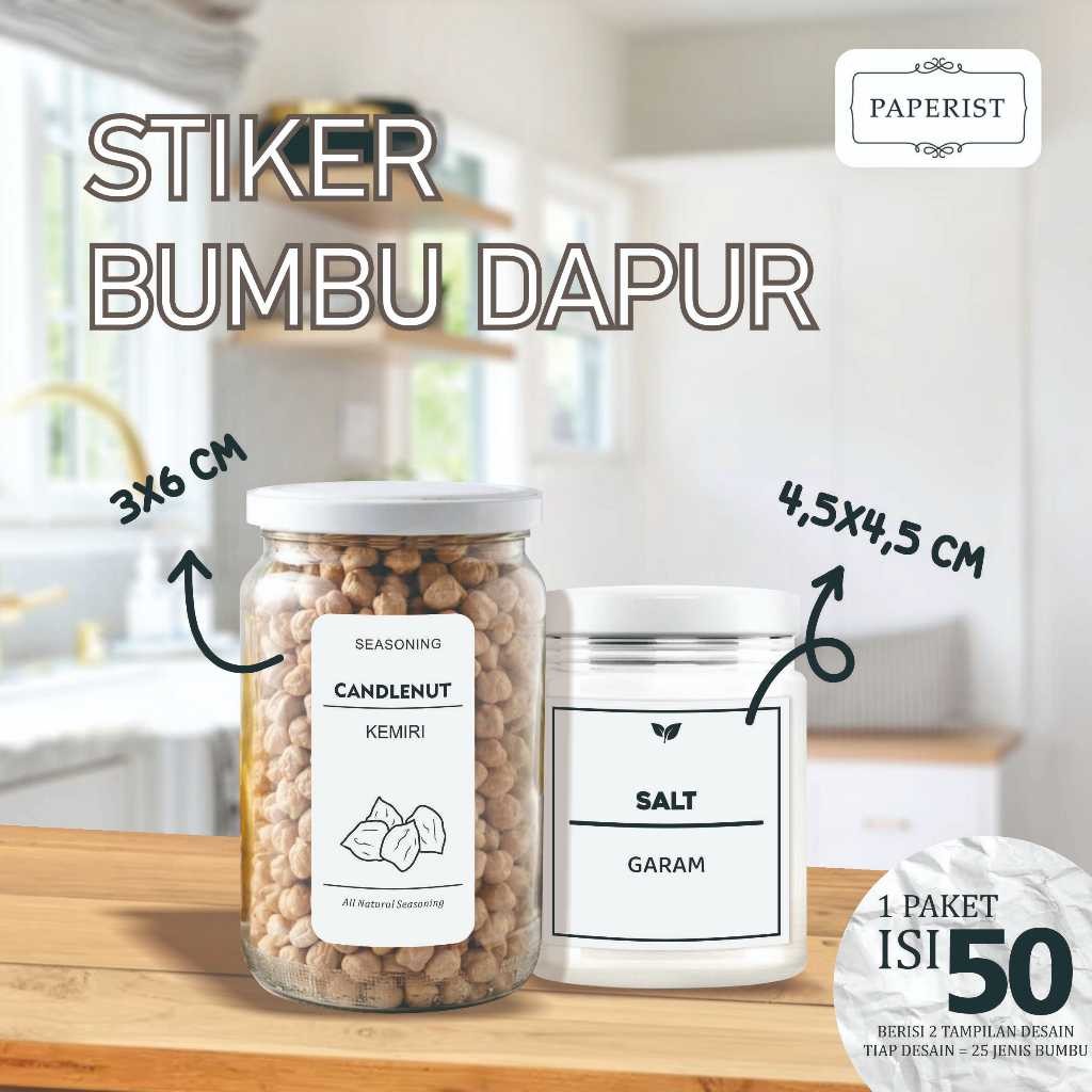 

50 PCS STIKER BUMBU / STICKER BUMBU DAPUR / LABEL BUMBU / LABEL BUMBU DAPUR