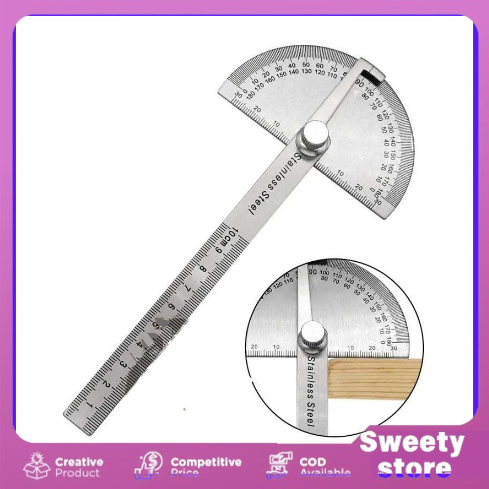 

Sweety Store Indonesia-Penggaris Busur 180° Derajat Stainless Steel Protractor Angle Ruler Alat Ukur Sudut 14.5cm-COD
