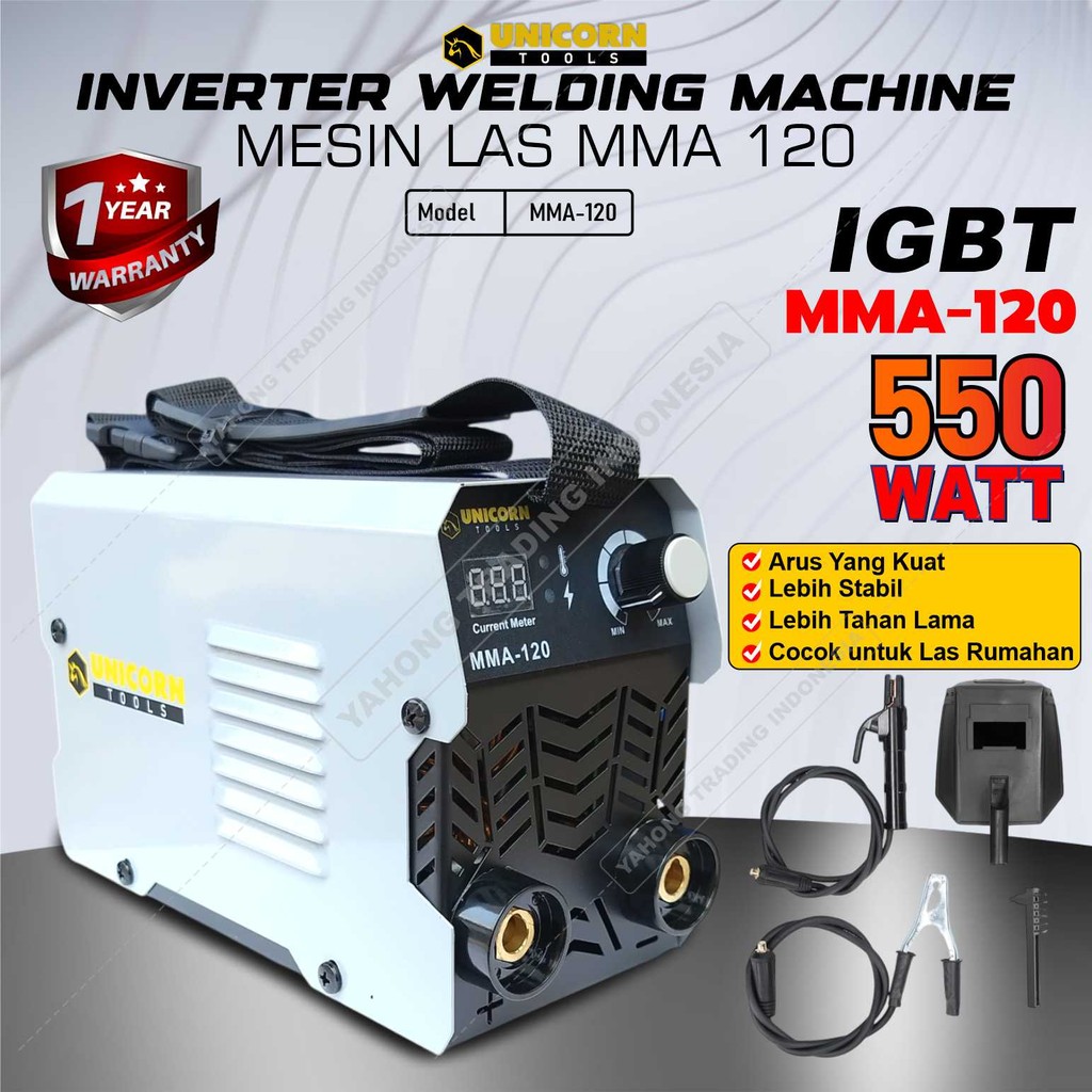 Mesin Las Inverter MMA-120 IGBT Las Inverter Trafo Mesin Las Low Watt Mesin Las Trafo