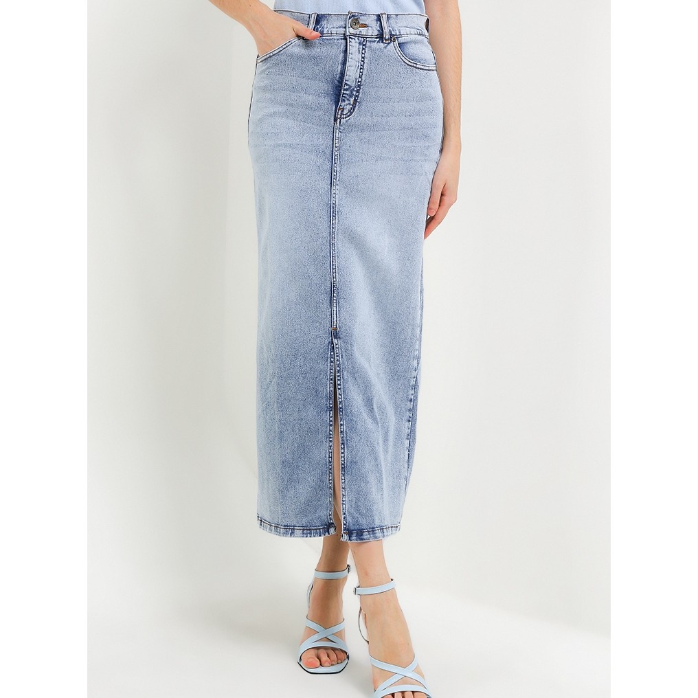 EXIT Bilqis Skirts 105.93383.41 |Rok Jeans Wanita - Warna Biru