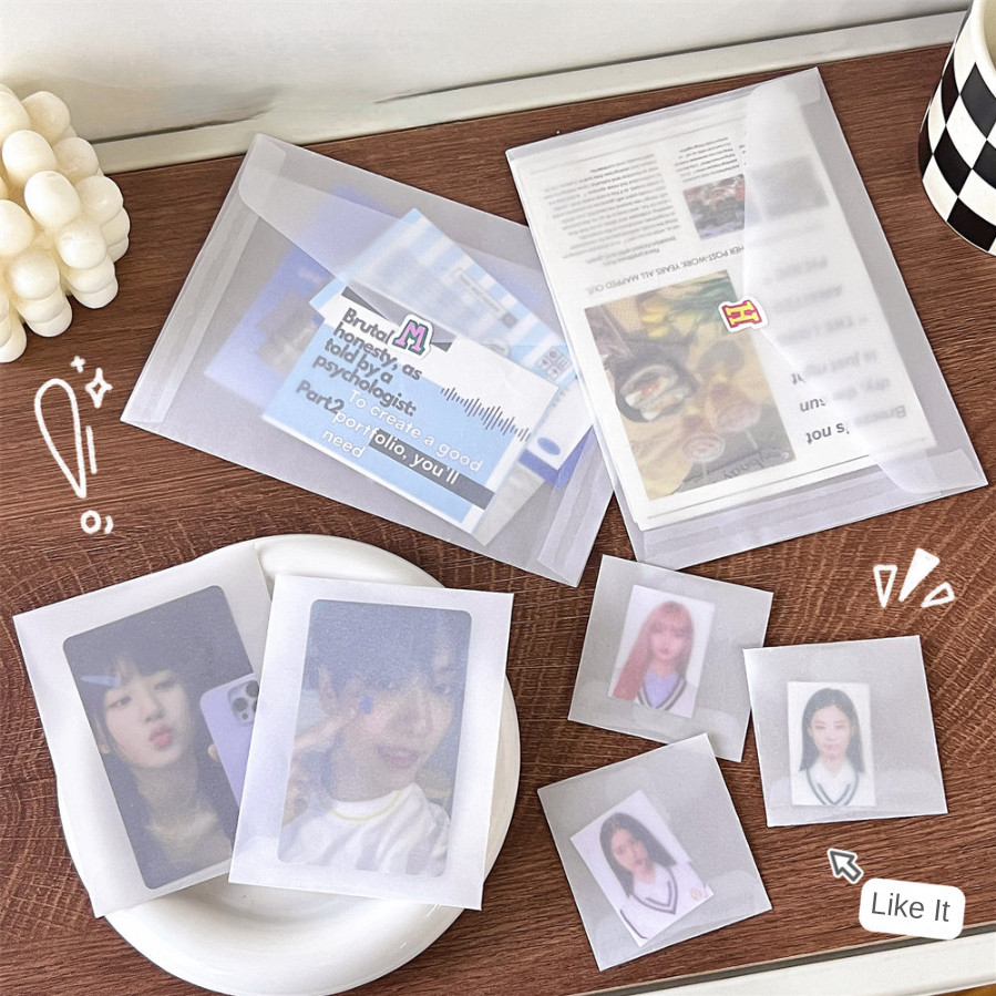 

10 PCS Semi Transparent Small Card Holder Gupan Protective Bag Waterproof Jewelry Small Envelope Packaging Bag