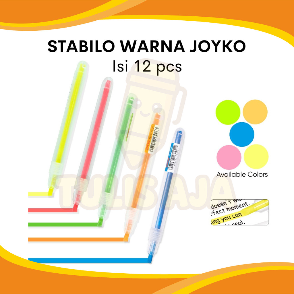

12 PCS STABILO JOYKO HIGHLIGHTER PENANDA PER KOTAK