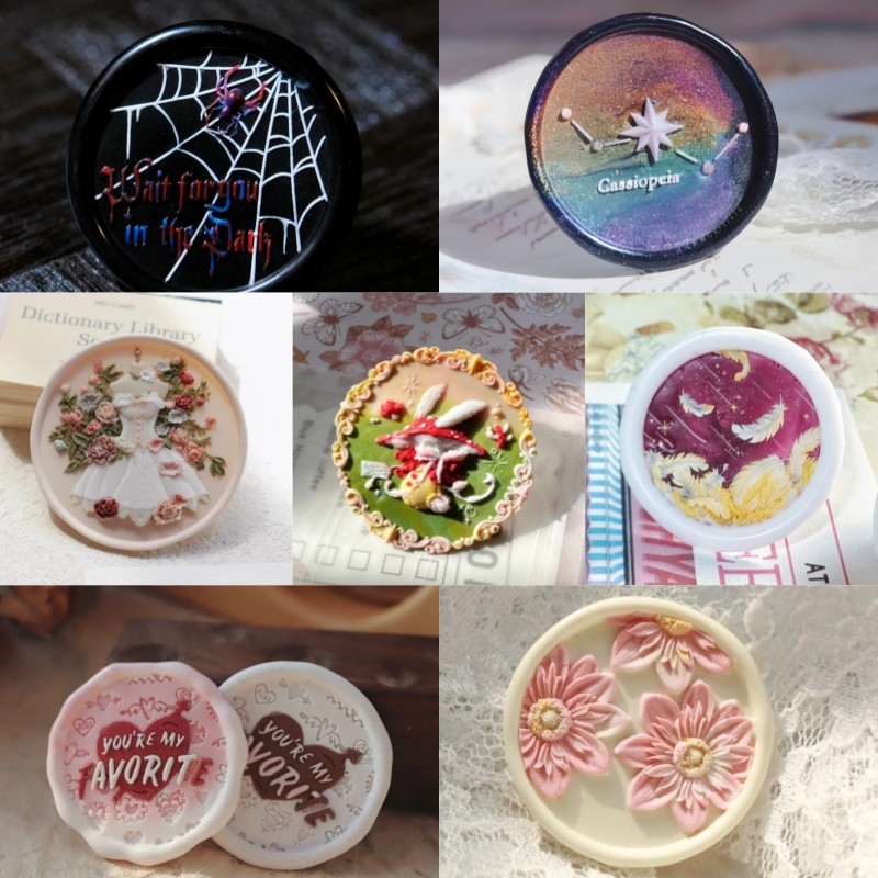 

Creative Stamp, Lacquer Seal Copper Seal Head Rabbit Mushroom Little Dress Dress Big Cake Embossed Envelope Seal Stamp Diy Toys