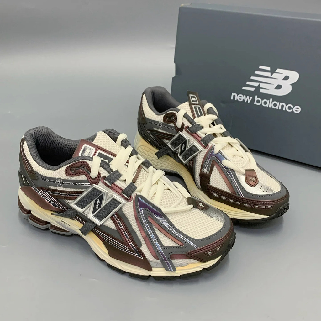 Sepatu Sneakers Retro NB M1906 Berkualitas Tinggi Sepatu Ayah Peninggi Tinggi Hijau-Oranye Jala Bern