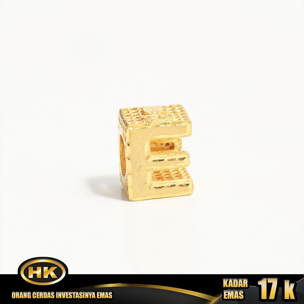 Liontin Emas 17K - HURUF E - HKGOLD