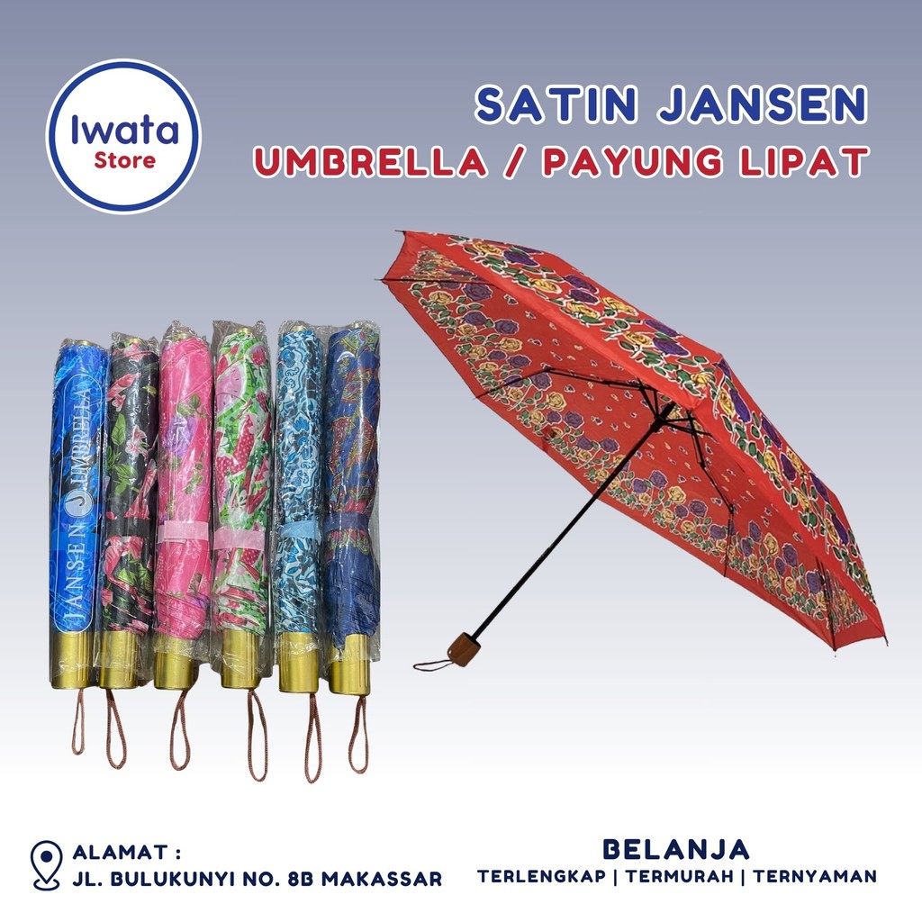 SATIN JANSEN UMBRELLA / PAYUNG LIPAT BERMOTIF