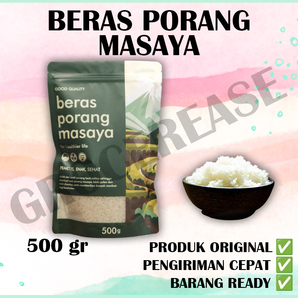 

[ READY STOCK ] Beras Porang Masaya 500g Rendah Kalori Praktis