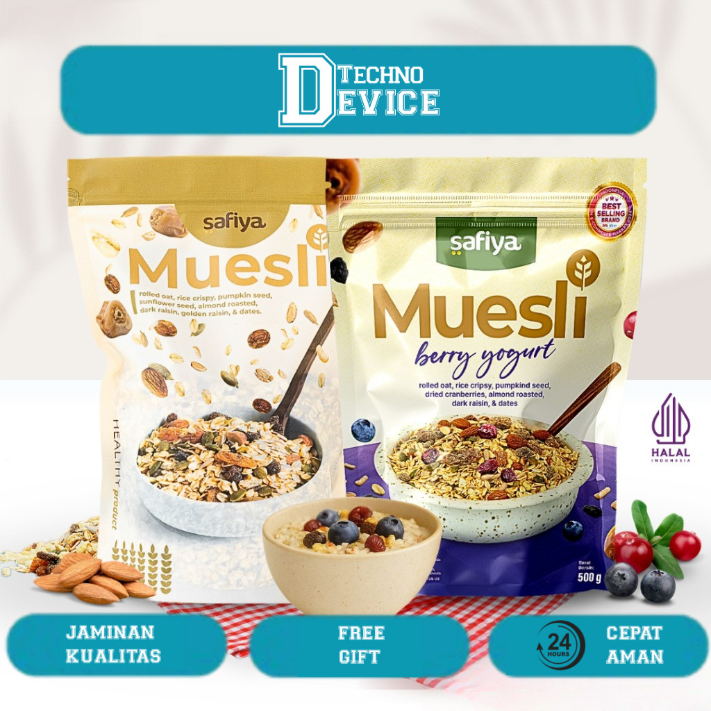 

Muesli Safiya 1 Kg Sereal Oatmeal Original Berry Yogurt Diet Sereal Sarapan Sehat