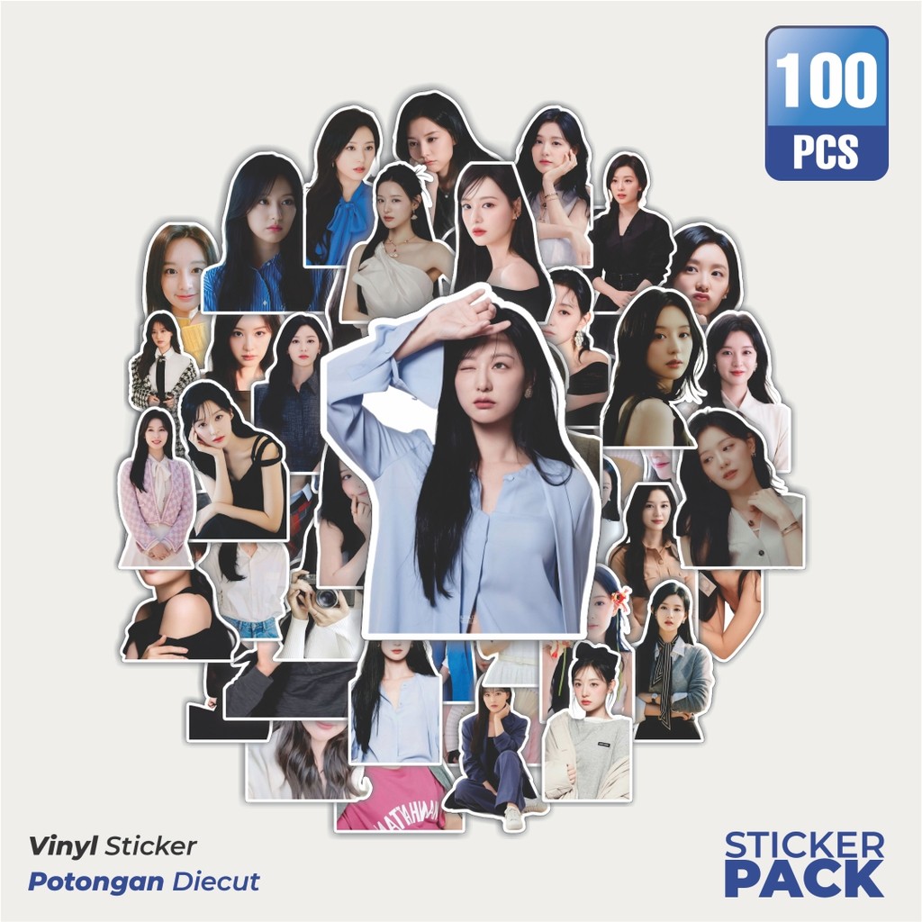 

Super Hemat! 100 PCS Stiker KIM JI WON Waterproof Aesthetic- Untuk Laptop, Motor, dan Helm - Paper Stationery Pack