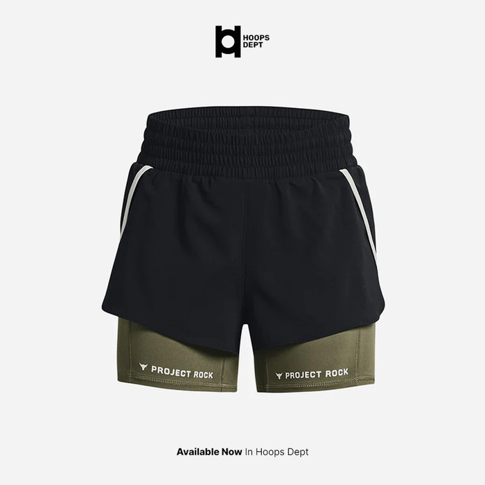 UNDER ARMOUR UNDER ARMOUR PROJECT ROCK LEG DAY FLEX SHORT Celana Pendek Wanita 1380188001 ORI
