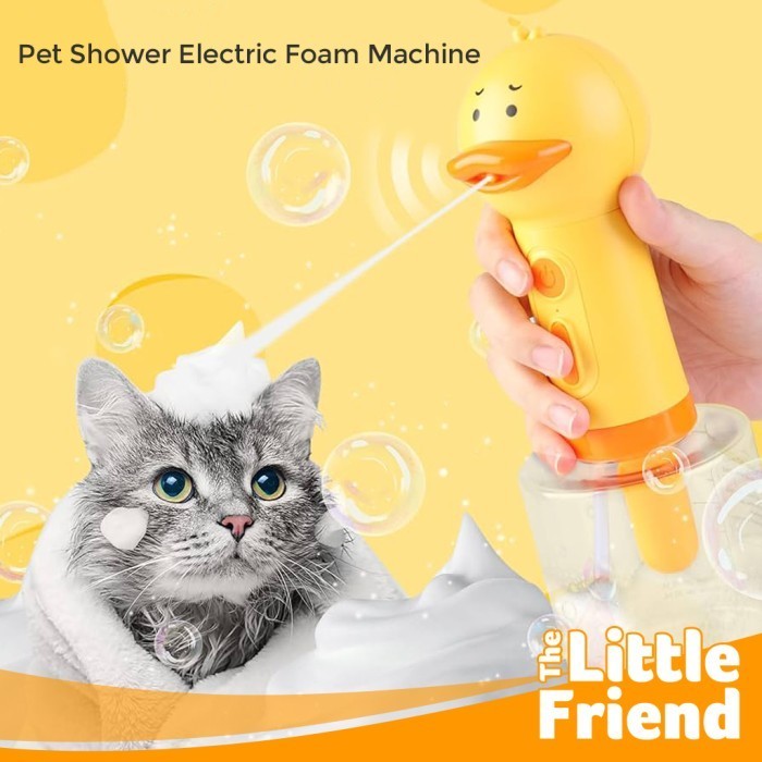Alat Mandi Kucing Bubble Bath Machine Otomatis Foam Shower Little Duck