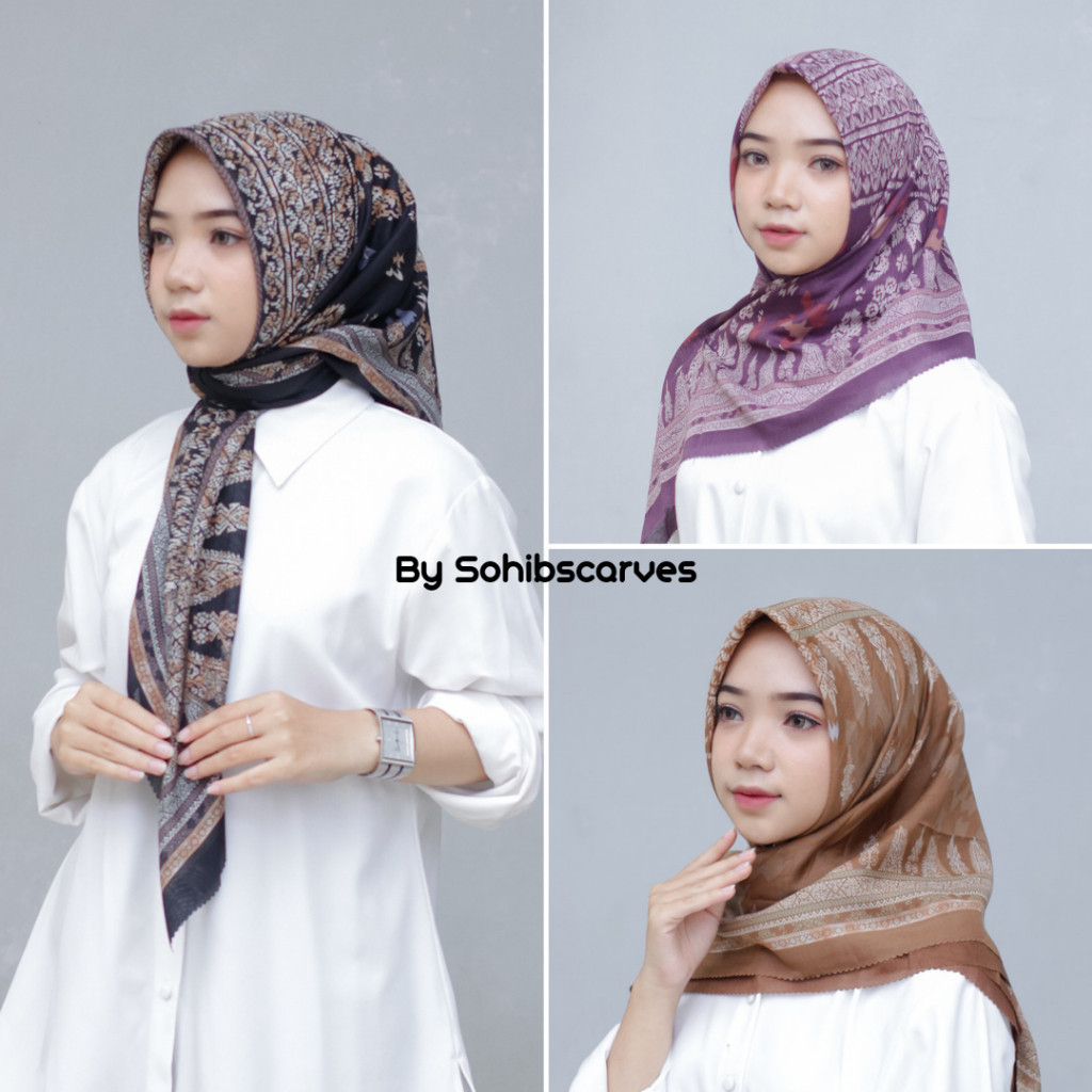 Kerudung Jilbab Segi Empat Motif SONGKET SERIES Terbaru