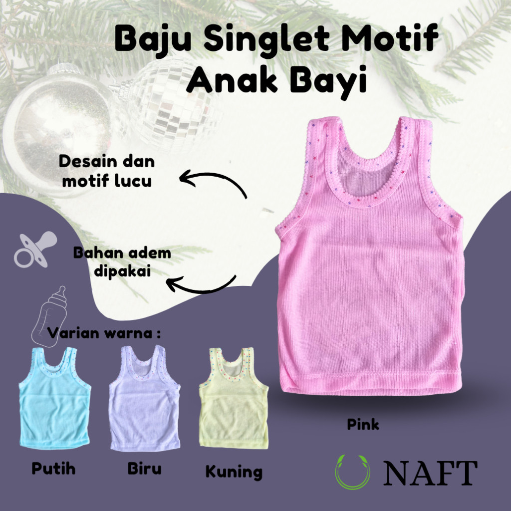 Singlet Anak Laki laki Perempuan Motif Bintik Kaos Dalam Anak Bayi Lembut Nyaman Sporot Anak