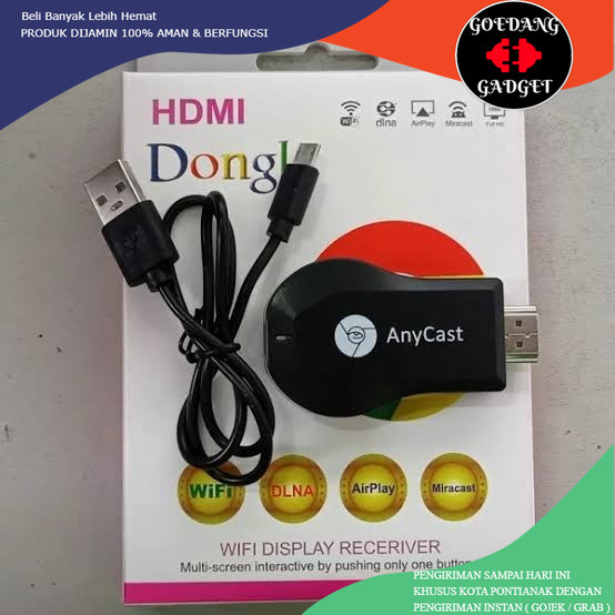 ANYCAST HDMI DONGLE ANYCAST 100% ORIGINAL WIFI DISPLAT ANY CAST TAMPILAN LAYAR WIRELESS LAYAR HP KE 