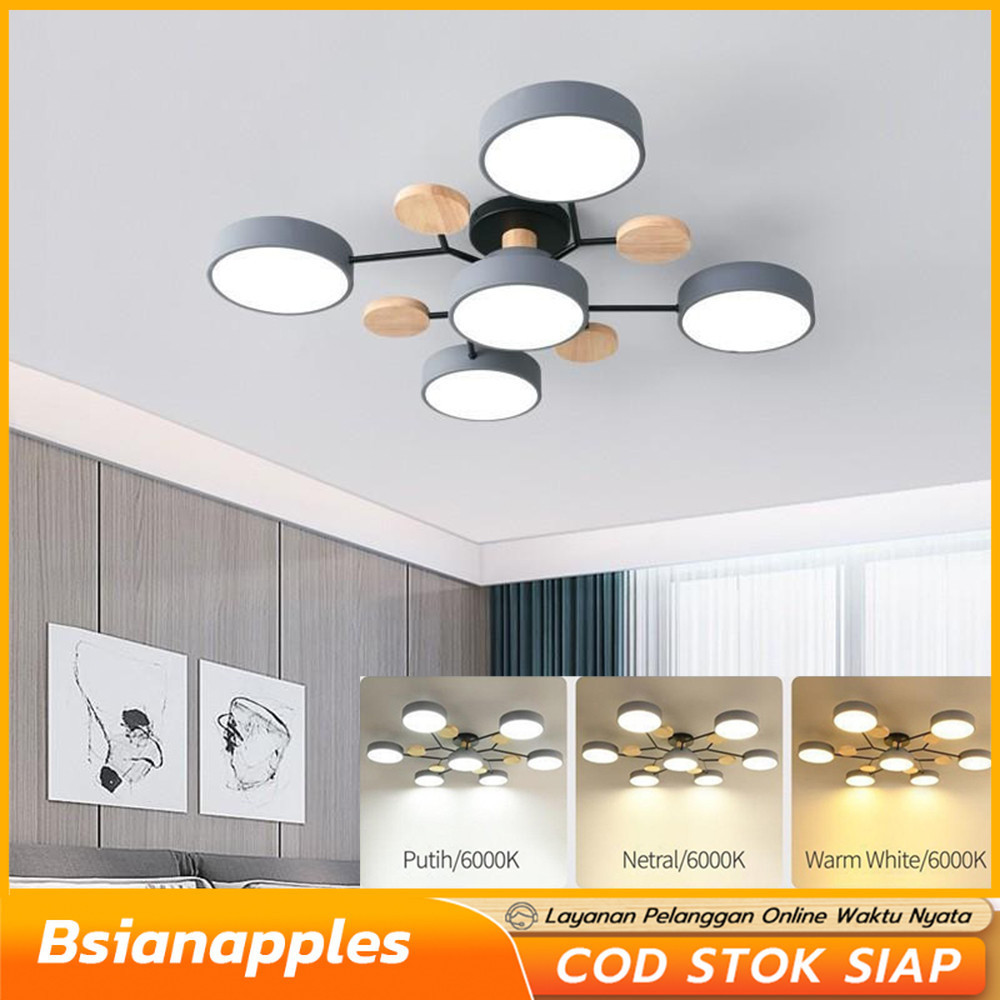 3 Warna lampu plafon ruang tamu Lampu Gantung LED Lampu Gantung Modern Sederhana Lampu Plafon Ruang 
