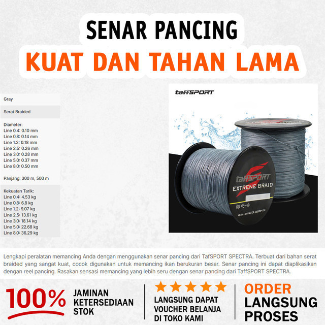 Senar / Tali / Benang Pancing Serat Braided Kuat & Tahan Lama