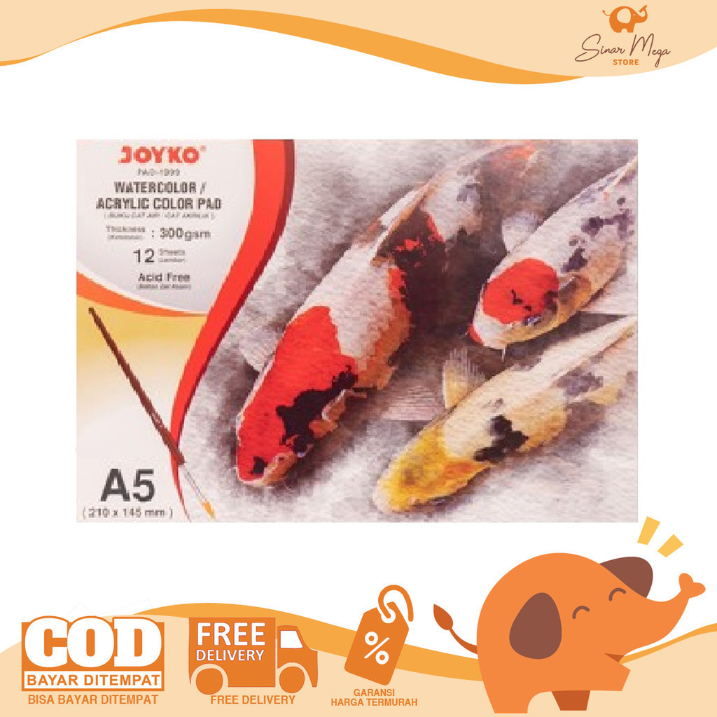 

Joyko Watercolor Acrylic Pad PAD-1999 12 Lembar A5 Buku Gambar Cat Air Akrilik 300gsm