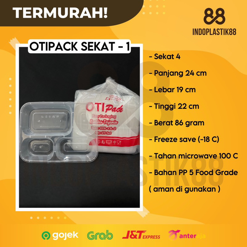 Otipack Sekat - 1 / Kotak Makan Sekat / Food Container - OTIPACK