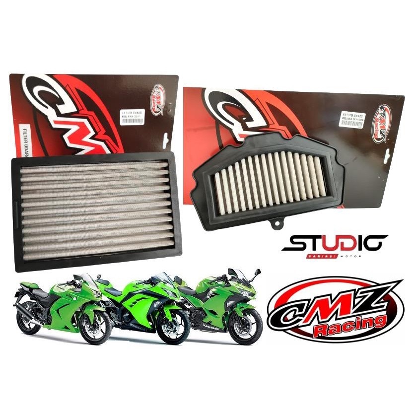 NINJA 250 - Filter Saringan Udara Stainless Sepeda Motor Ninja 250 Karbu Carbu 250 karbu Ninja 250fi