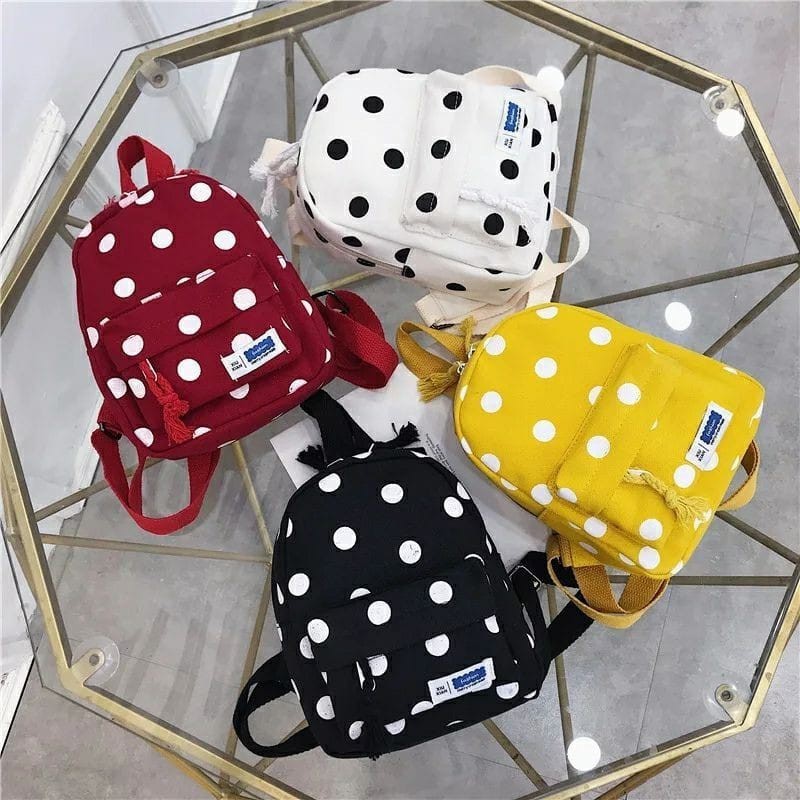 Twenty_Bag- Tas Ransel Mini Anak Wanita Terbaru Kekinian Backpack Motif Carakter POLKADOT Korean Sty
