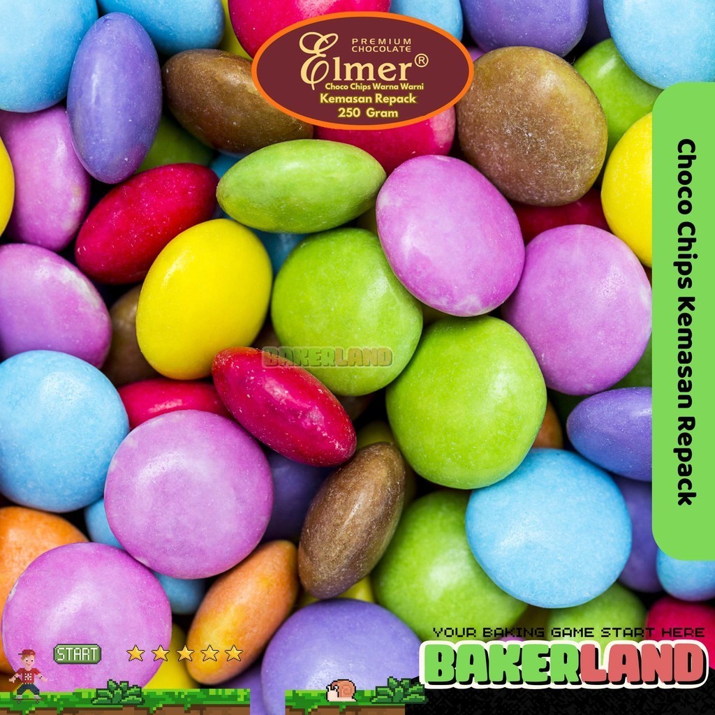 

Classica2106 Choco Chips Elmer Warna Warni 250G / Choco Chip Repack Warna Warni / Rainbow Chips