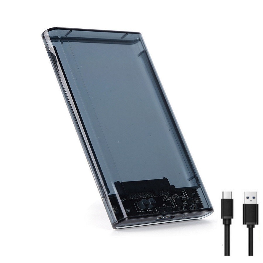 Transparent HDD Case Caddy Box HDD Enclosure 2.5 SSD SATA To USB 3.0 Type-C 3.1 Adapter External Har