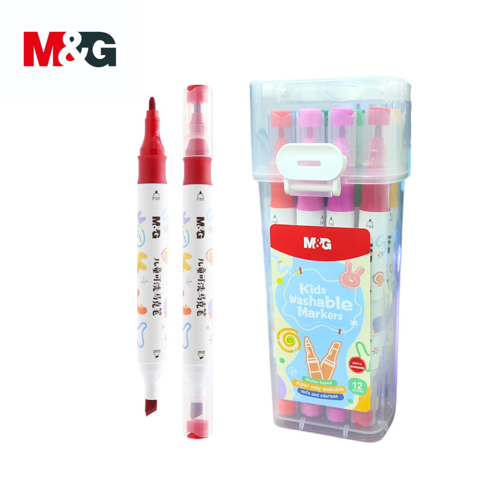 

Spidol Warna M&G Easy Washable Marker Pen 12 Colors Mudah dicuci APMT3411- SHAGB