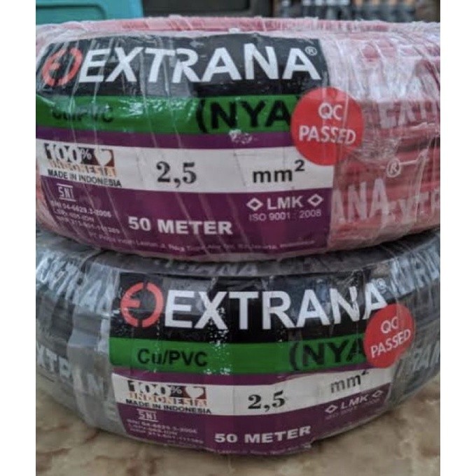 kabel NYA Extrana 2.5mm 50M Per 1 Roll 50M