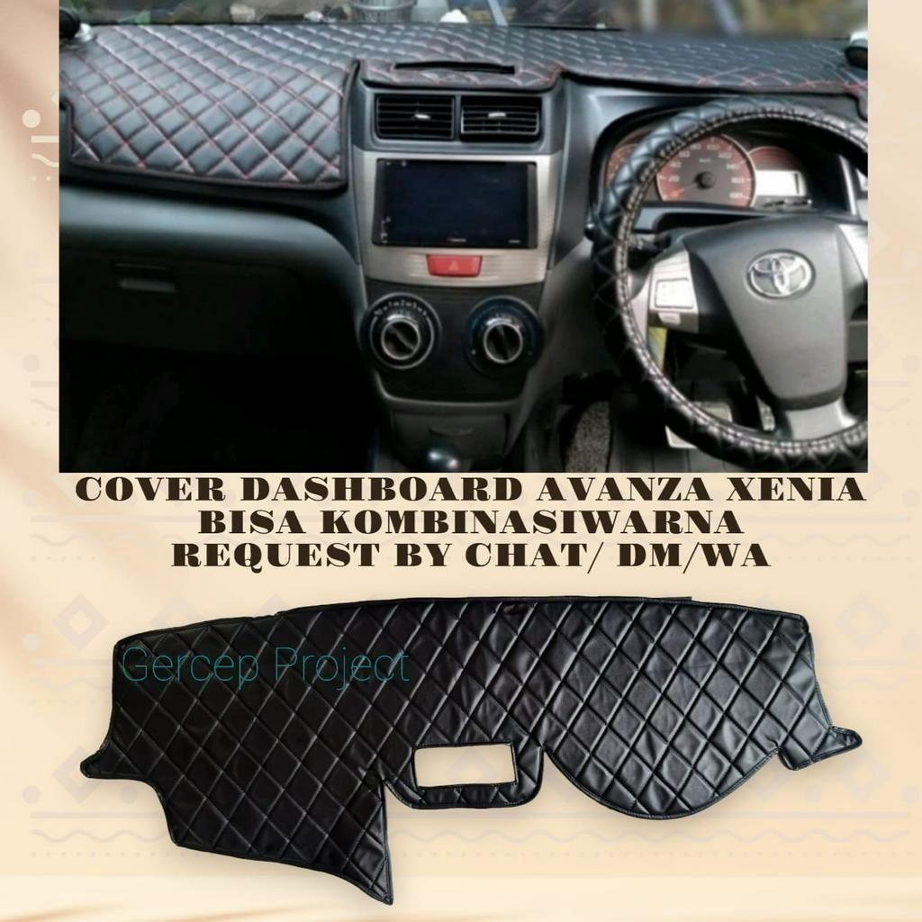 Cover Alas Dashboard Mobil Toyota Avanza Daihatsu Xenia Pelindung Dasbor Bahan Kulit Premium Motif