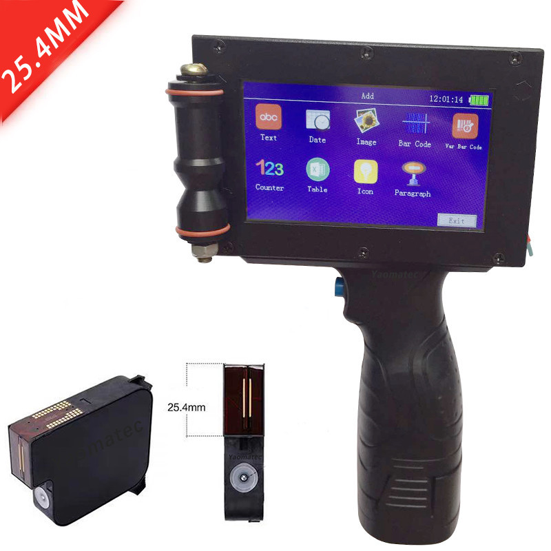 

Top 25.4mm QR Bar batch code variable date variable number logo expiry date lable portable hand jet handheld thermal inkjet