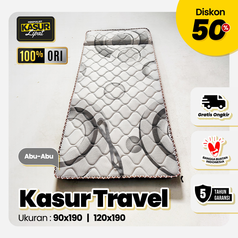 Cozy Kasur Traveling Lipat Kecil 90x190 Busa Gulung Lantai Travel Abu-Abu Premium Garansi 5 Tahun