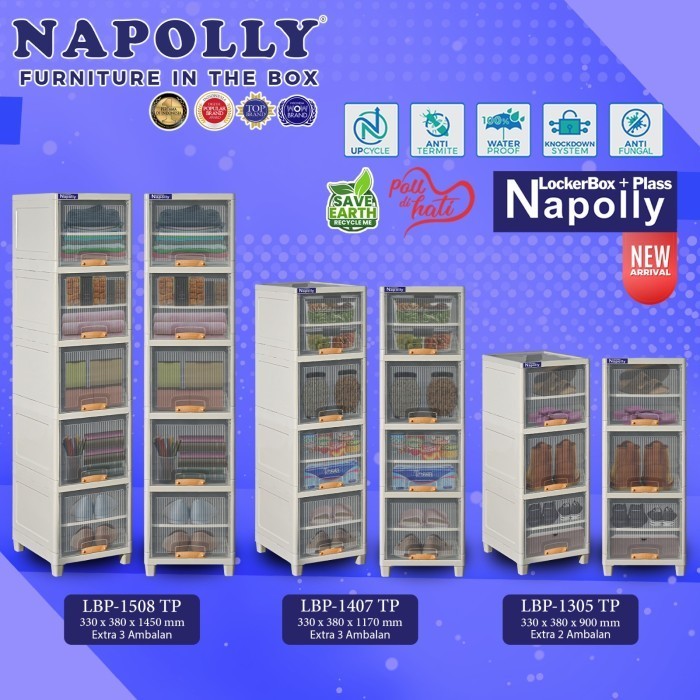 PROMO TERMURAH Lemari Sepatu Locker Box Plastik Napolly TP mewah Anti Air by MedanHome