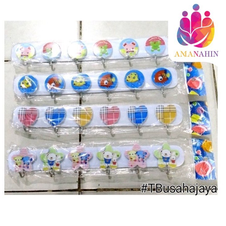 

GANTUNGAN BAJU/CANTOLAN DINDING/ PINTU KAMAR ISI 6 PCS UHJ