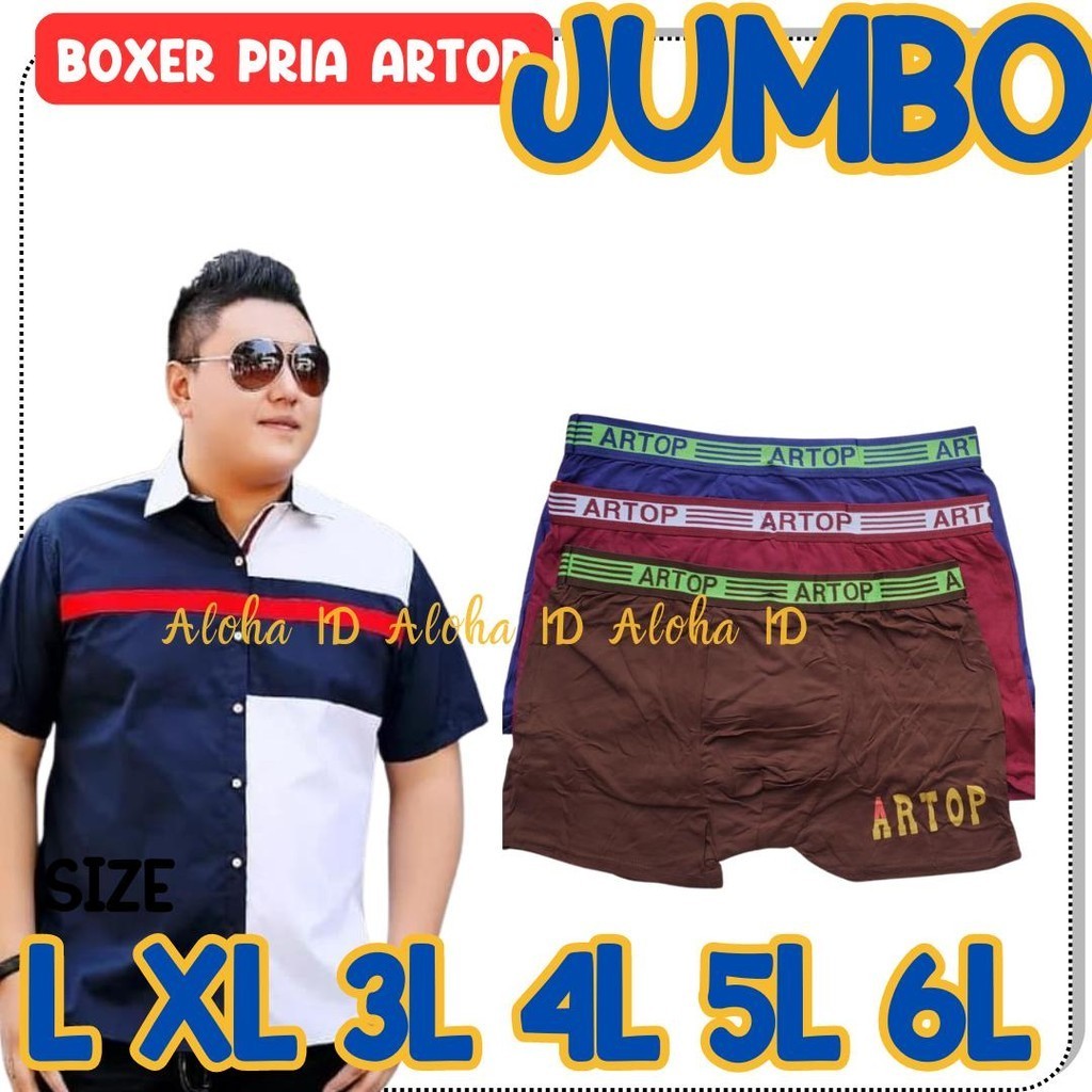 1 PCS BOXER CELANA DALAM CD PRIA COWOK LAKI LAKI DEWASA ARTOP IMPORT BOXER PRIA BIG SIZE JUMBO PREMI
