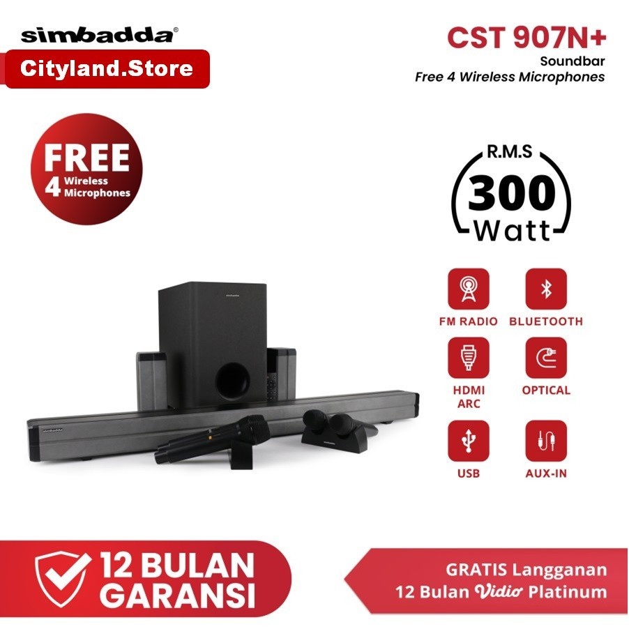 Simbadda CST 907N+ Soundbar TV Surround Speaker Bluetooth Bass Karaoke