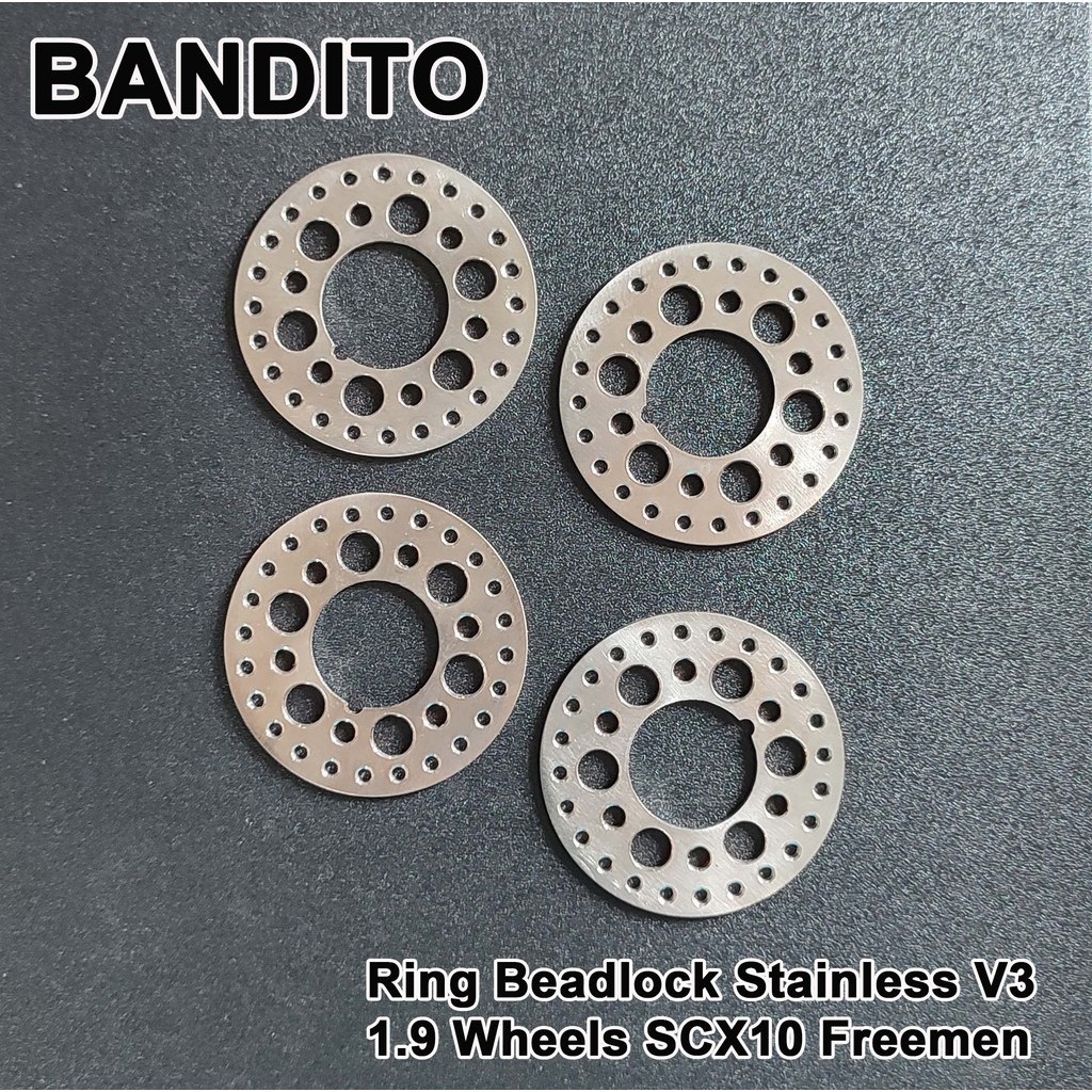 Bandito Ring Beadlock Stainless V3 1.9 Wheels SCX10 Freemen