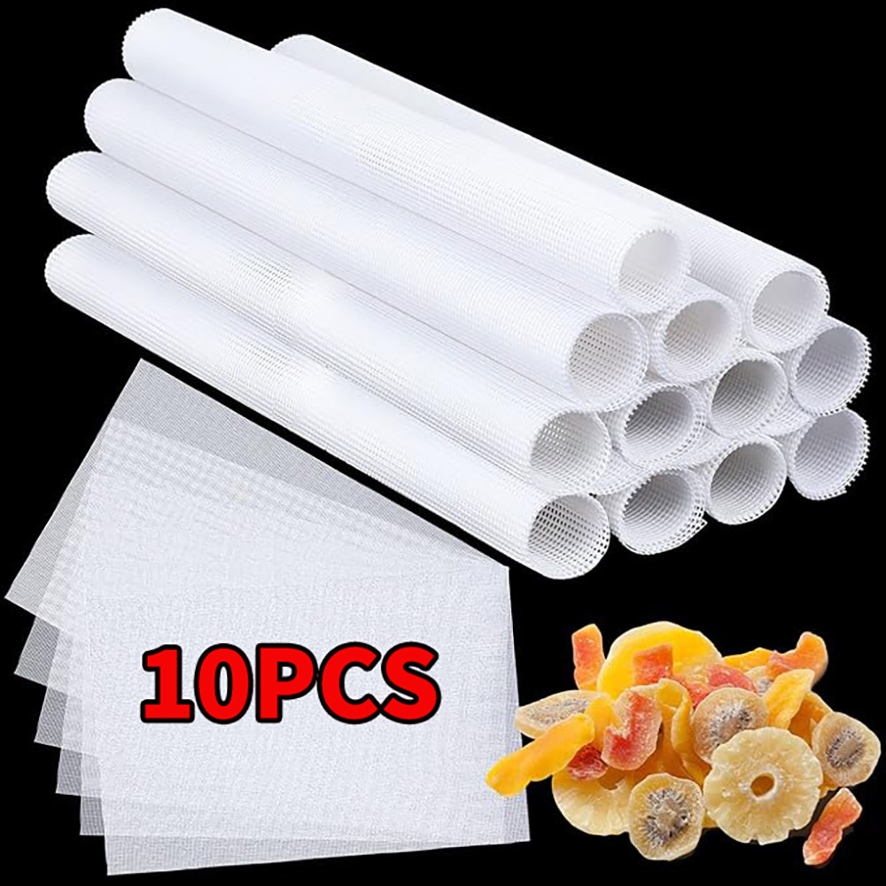 10Pcs Silicone Dehydrator Sheets Non-Stick Silicone Non-stick Food Fruit Dehydrator Mats Reusable St