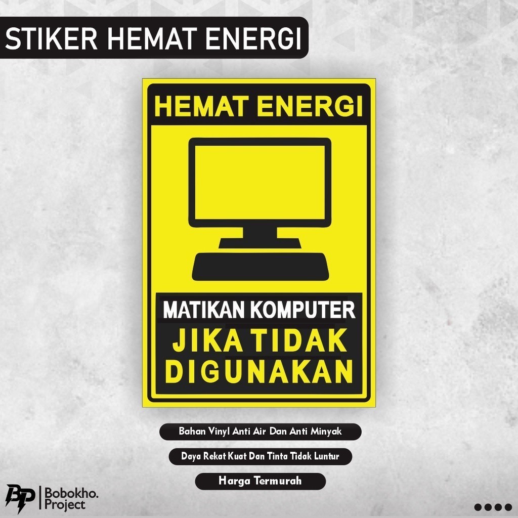 

Sticker Matikan komputer sticker matikan listrik hemat energi sticker matikan perangkat