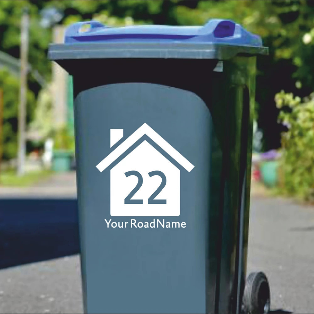 Personalized Garbage Can Decals Wheelie Bin Vinyl Sticker Trash Labels Decal House Bin Label Vinyl W