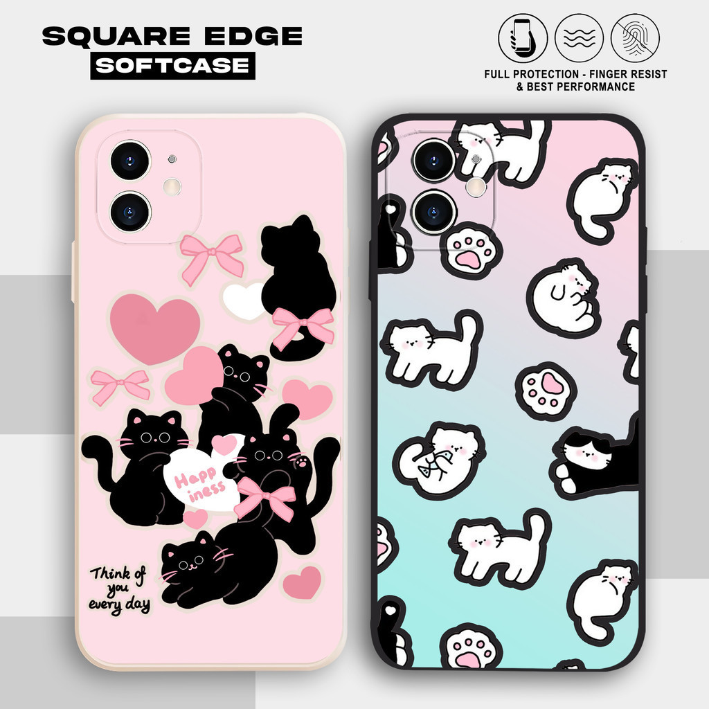 Case Infinix Smart 4 5 6 HOT 9 PLAY HOT 10 10S  Motif Cute Cat CA475 Casing Karakter Anime Terlaris