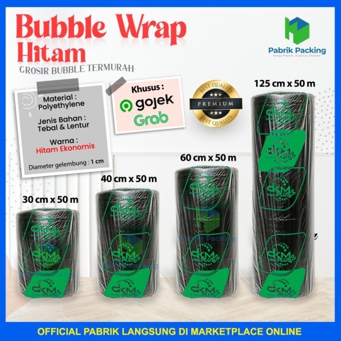 

PLASTIK BUBBLE WRAP 50 METER / BUBBLE WRAP DKM PLUS - BENING TEBAL, 20CM X 50M