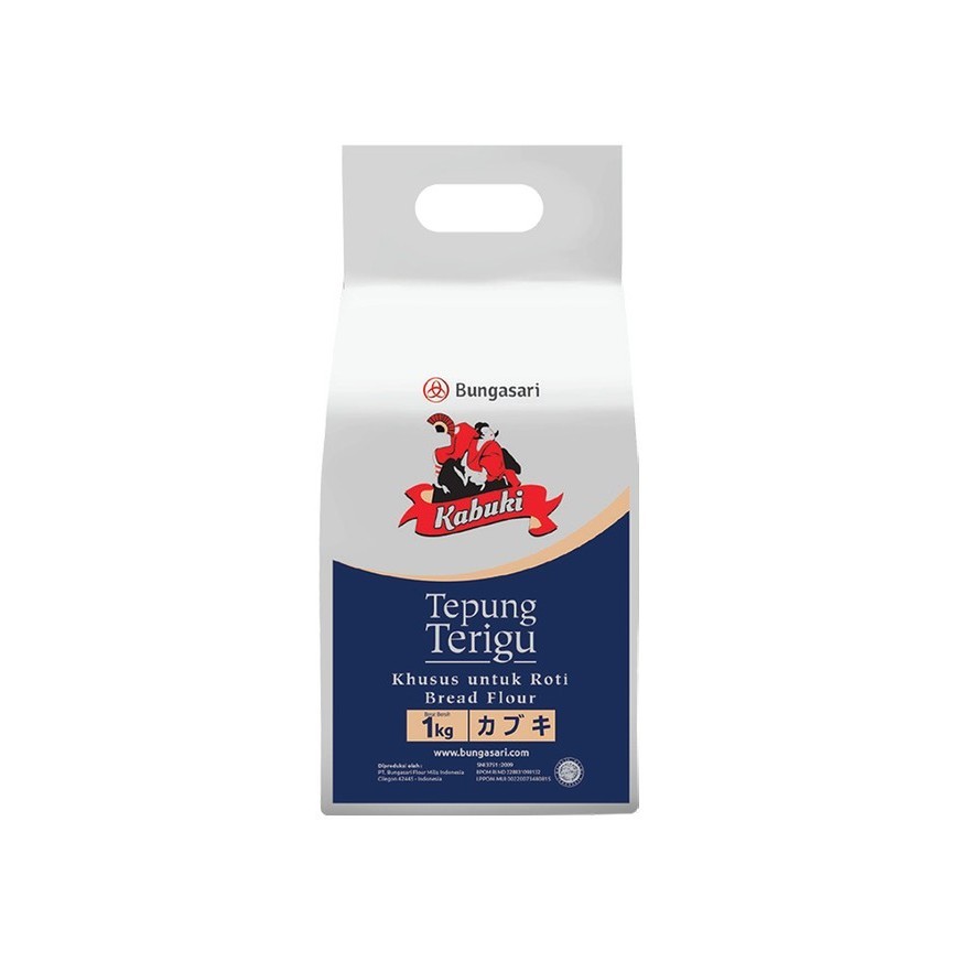 

TERJUAL BUNDLING 3Pcs Bungasari Kabuki Biru Tepung Terigu Khusus Roti 1KG