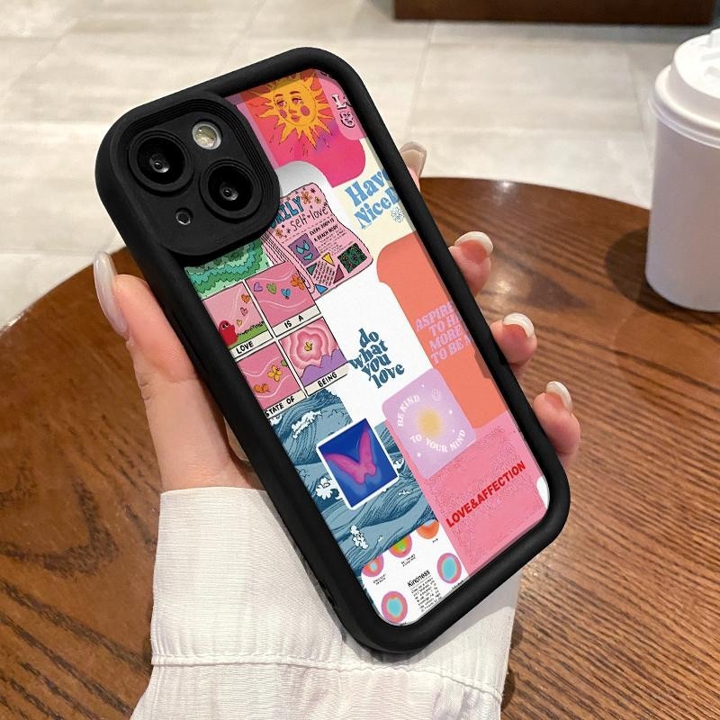 Casing Hp For Vivo Y75 5G Y75 4G Y78 Y78 Plus Y7s Y81 Y81i Y85 Y89 Slikon Soft Bumper Retro Wallpape