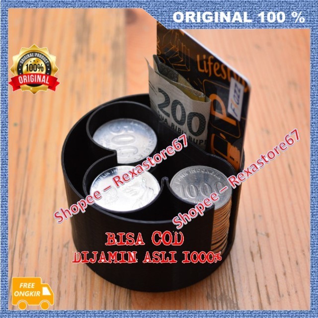 BELI 1 GRATIS 1 Cup Holder Mobil Tempat Koin Car Coin Organizer Uang Receh Rapi dan Teratur ASLI