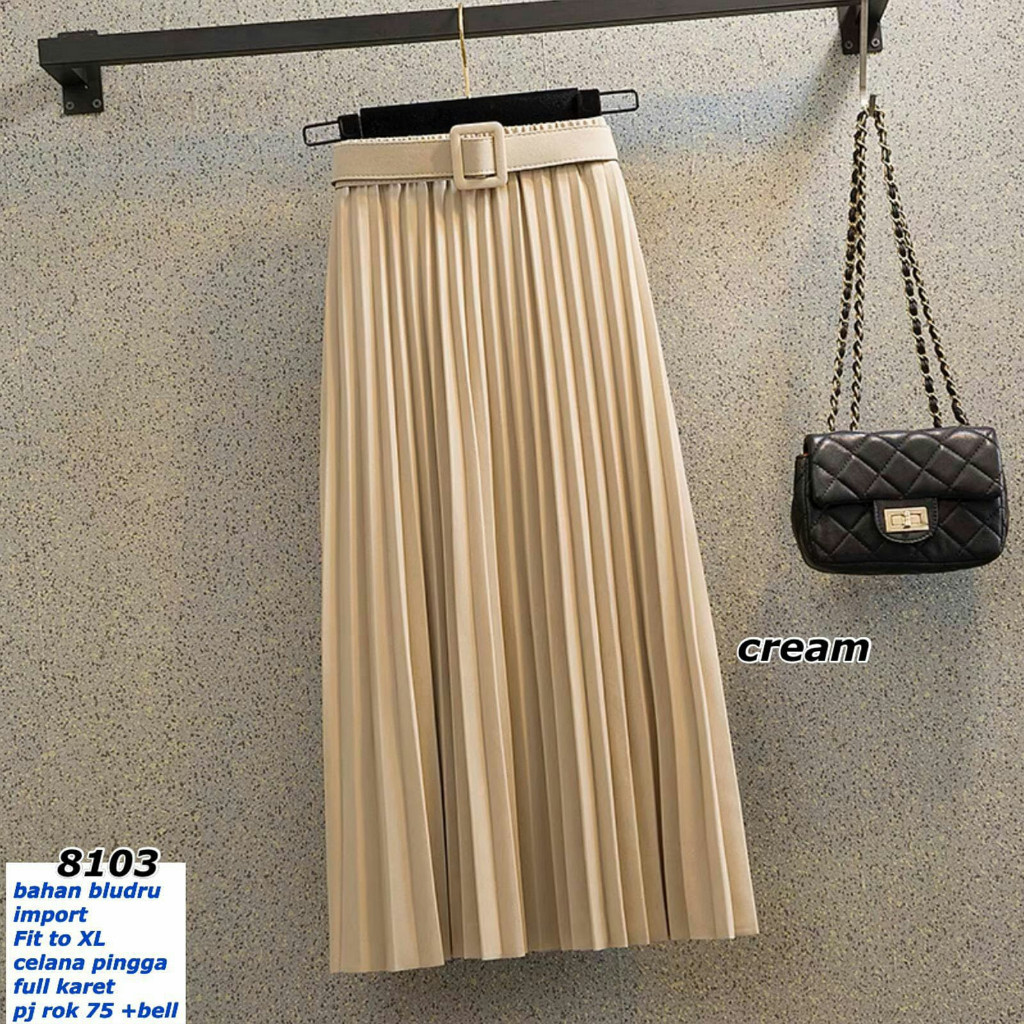 ROK SPAN KOREA JISO TERLARIS GAJIAN SALE / CLOTHINGCICON ROK SKIRT BLUDRU SUEDE BELT IMPORT